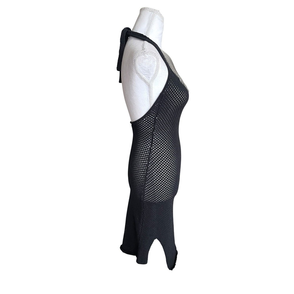 Aya Muse Deodar Knitted Sheer Dress Chain Link Swim Cover Up Resortcore FLAWED S - Picture 6 of 16